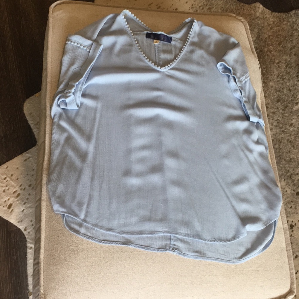 Baby blue blouse top